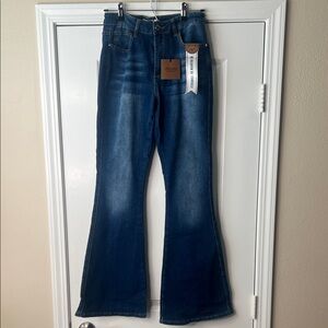 VipOne Women's Flare Jeans in Deep Blue